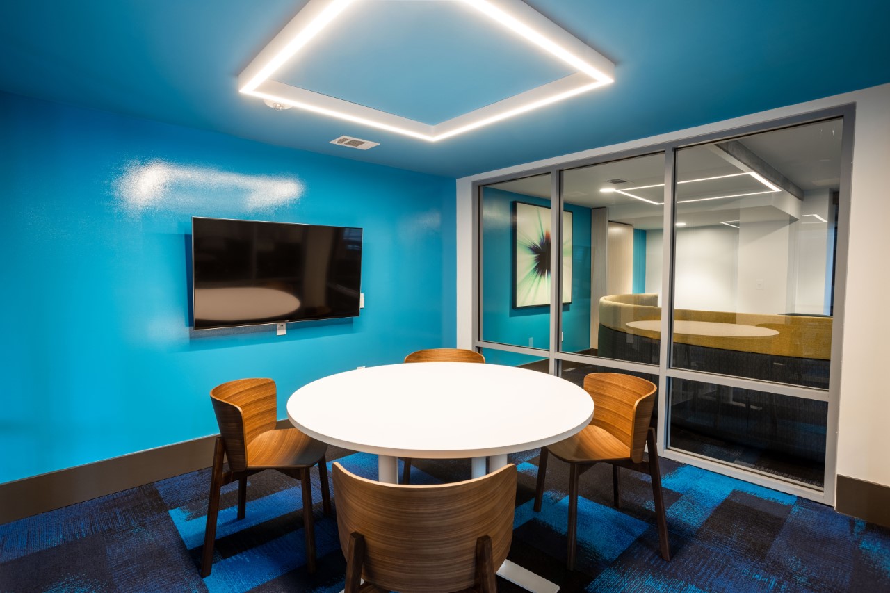 Study rooms at Inspire Atlanta, off-campus housing near Georgia Tech in Midtown Atlanta. 