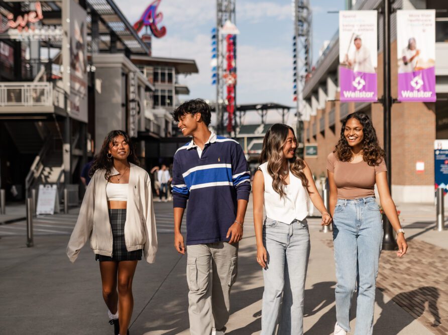 Georgia Tech students hanging out near campus