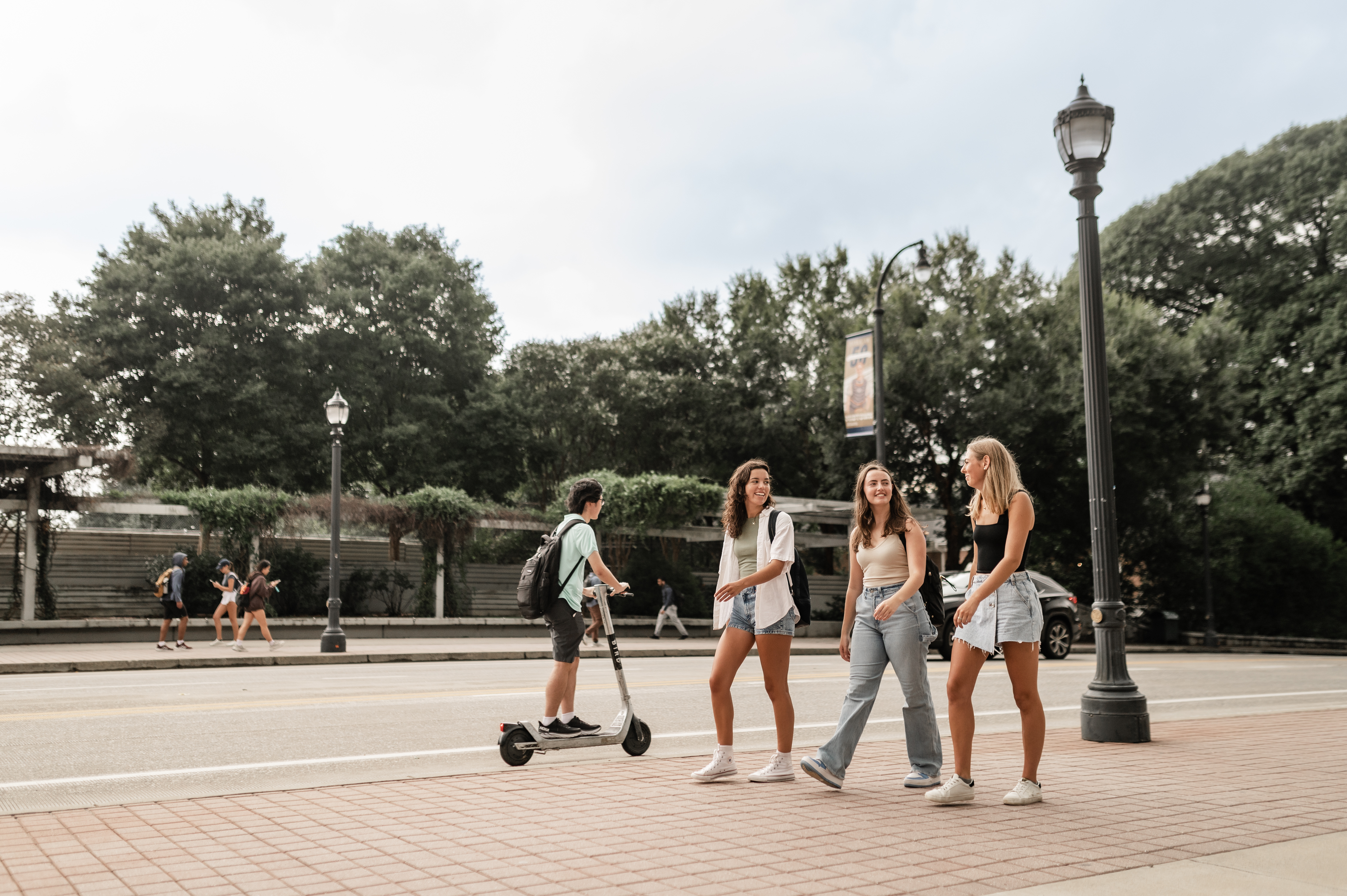 Georgia Tech students walking in East Midtown