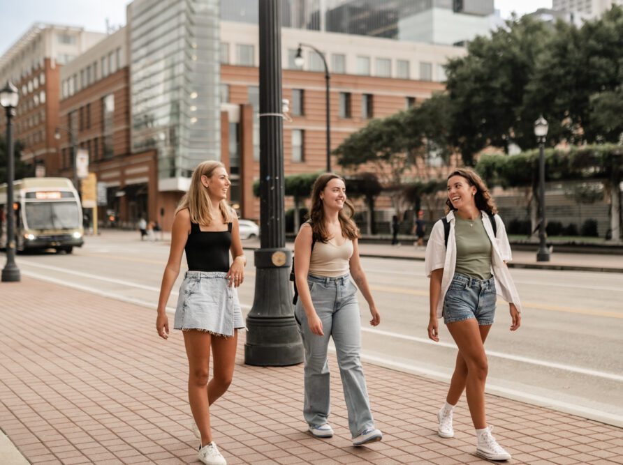 Georgia Tech students walking near Tech Square