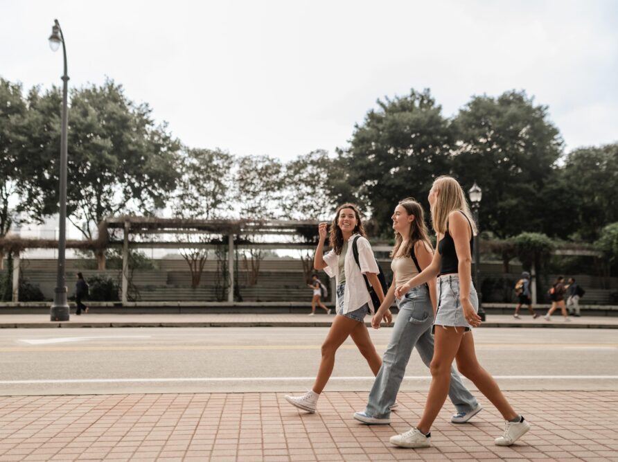 Three girls walking in Atlanta