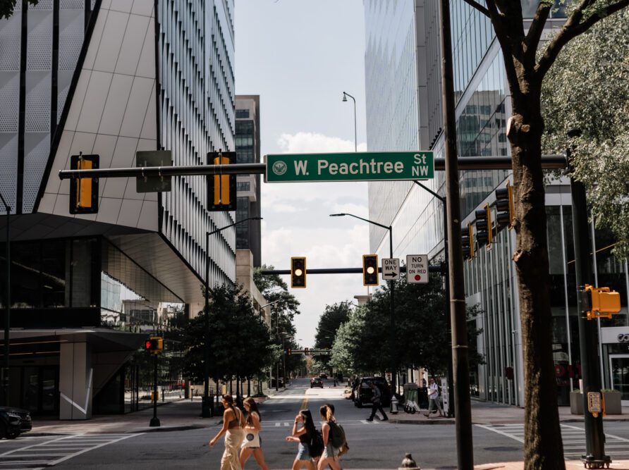 Georgia Tech students walking in Midtown Atlanta