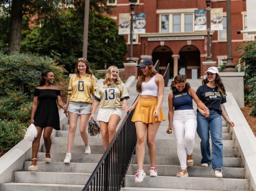 Georgia Tech students walking on campus