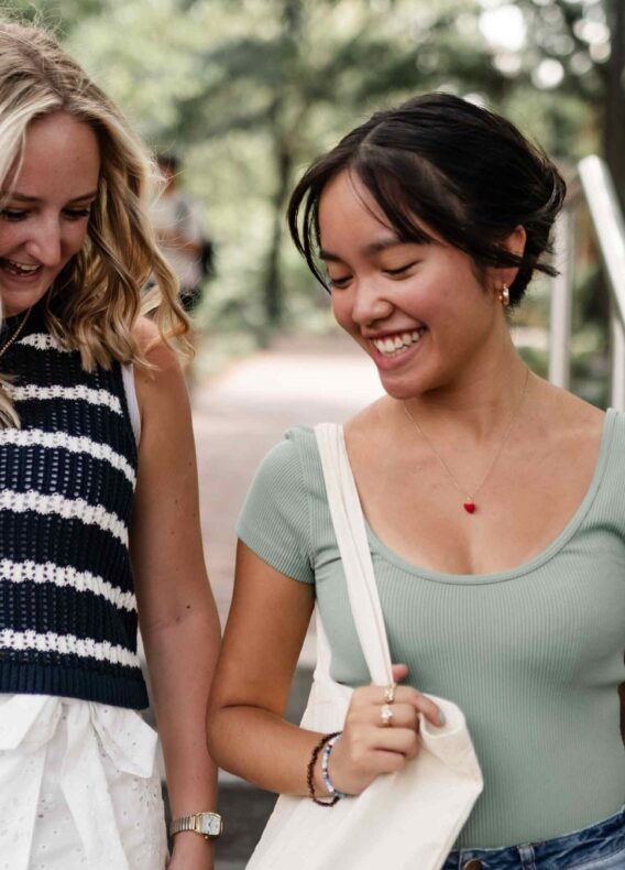 2 girls walking to class Rambler Atlanta