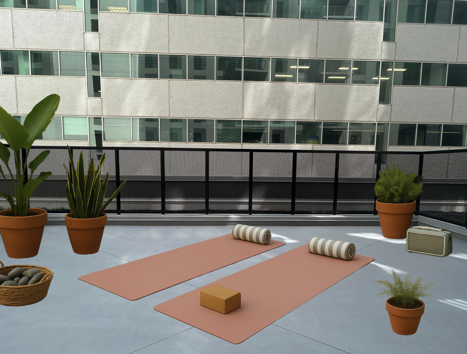 Rendering of a balcony at Rambler Atlanta