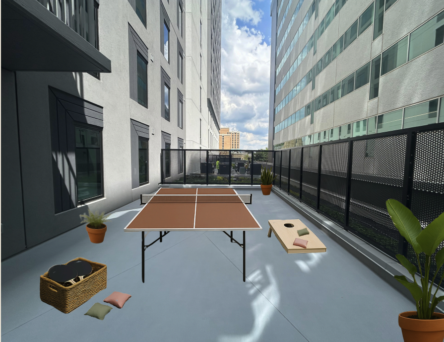 Rendering of balcony at Rambler Atlanta
