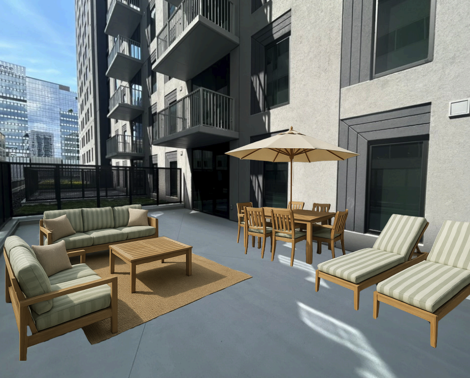 Rendering of balcony at Rambler Atlanta.