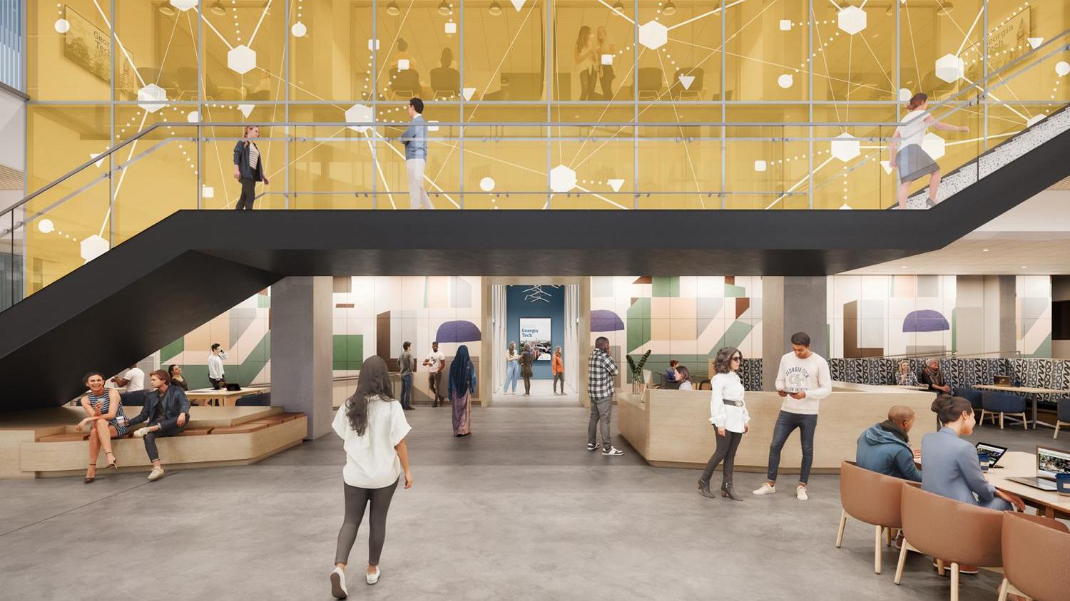 George Tower's lobby Georgia Tech stairs near Rambler Atlanta